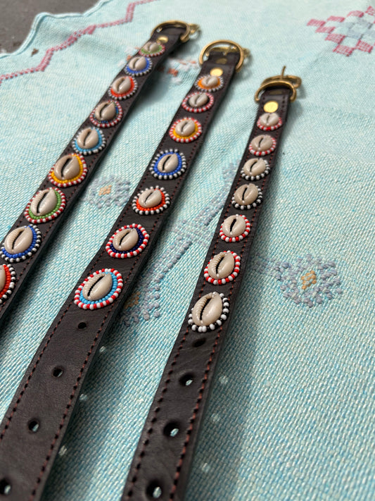 Handcrafted Beaded Leather Dog Collars