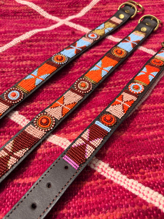 Sunburst Beaded Handcrafted Dog Collar